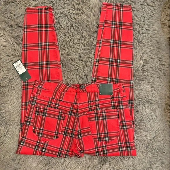 Wild Fable Red Casual Pants Tartan Style - Picture 9 of 11